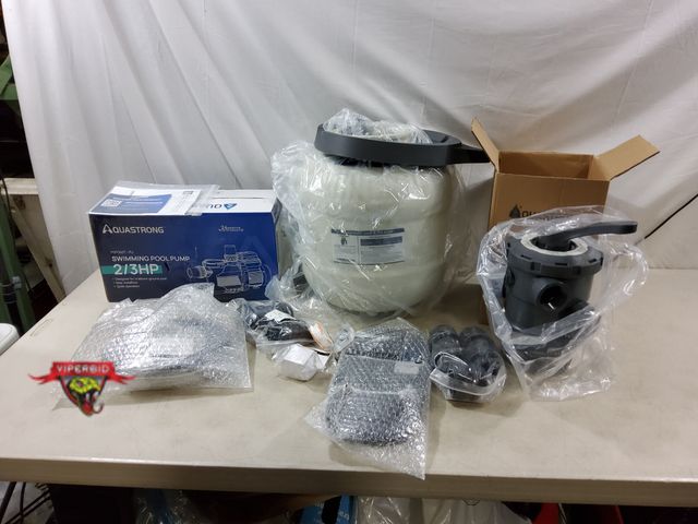 Lot 7-133373 - AQUASTRONG 14" Sand Filter Pump for Above Ground Pool with Timer. 2/3 HP Pool Pumps Above Ground 300...