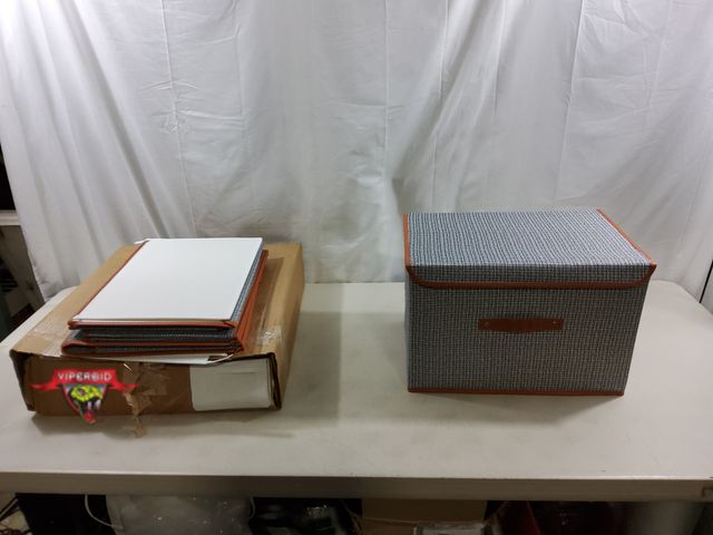 Lot 7-123463 - (4) Fabric storage bins with velcro lid. 18" X 12" X 11-1/2".