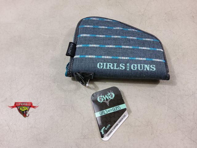 Lot 7-132508 - New! Girls with Guns 8" Pistol Case, 8.63" x 6.75". Turquoise &amp; Sapphire.