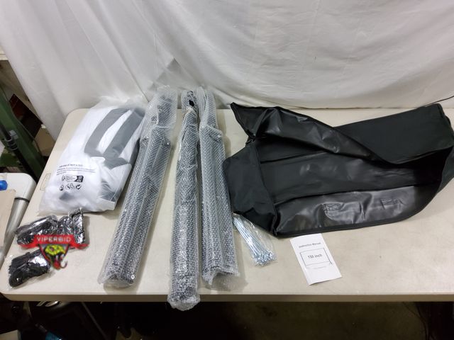 Lot 7-130893 - 150" Projection screen with stand and storage/carrying bag.