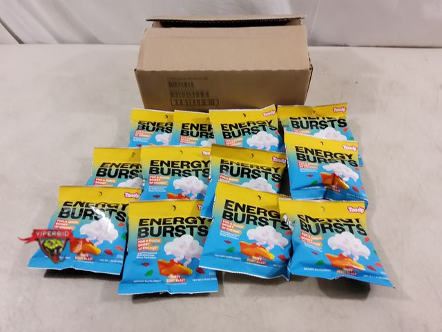 Lot 7-133622 - (12) Tandy Energy Bursts. Caffeine Gummy Candy. Best by: 2/2026. 50mg of Caffeine per pack.