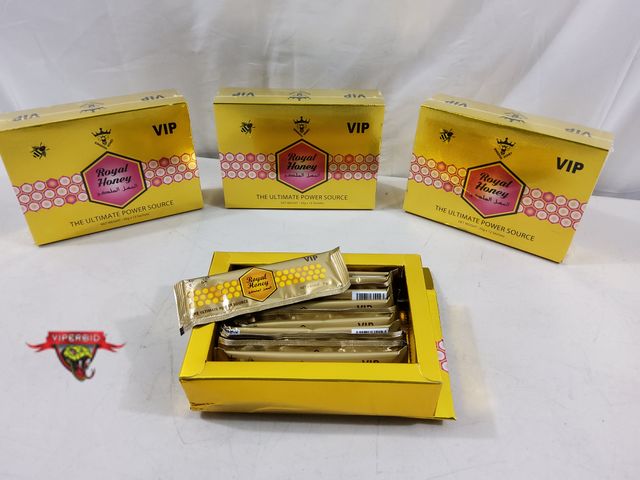 Lot 7-123334 - New! (4) Boxes of Kingdom Royal Honey VIP. The ultimate power source. Each box has 12 sachets / 20g....