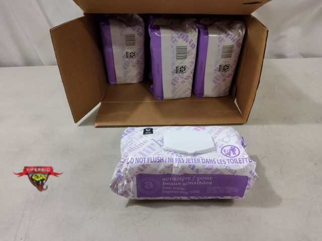 Lot 7-130071 - New! (9) Packs of 90 - Amz. Element sensitive baby wipes. Exp: 12/19/2027.
