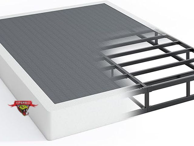 Lot 7-131724 - Qeromy 7 Inch Low Profile Metal Box Spring with cover.