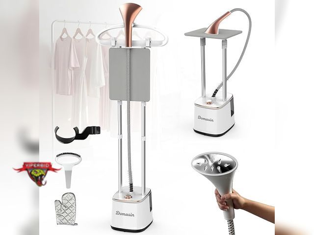 Lot 7-134425 - Dvmasin Standing Garment Steamer for clothes with ironing board.
