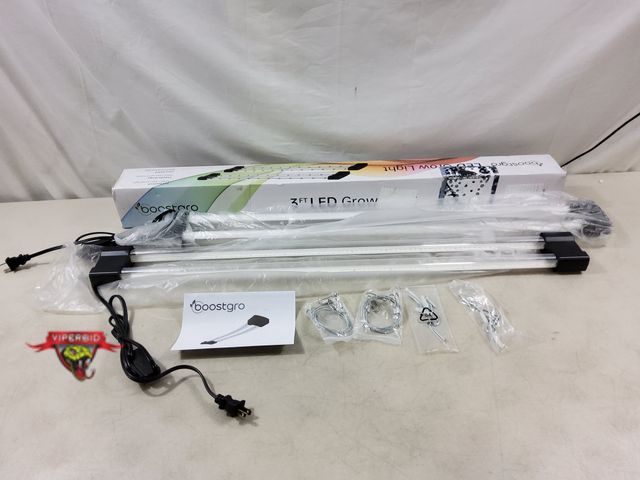 Lot 7-130654 - (2) Boostgrow plug in 3 ft. led grow lights. 5000K + 660 nm red light. Tested.