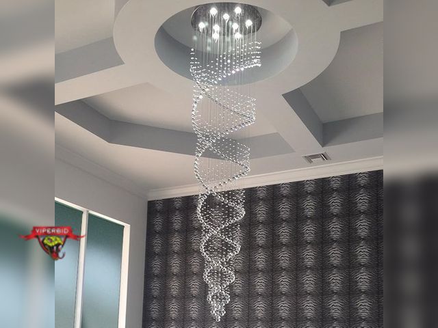 Lot 7-130353 - Retail value $199! Saint Mossi Modern K9 Crystal Raindrop Chandelier Lighting. Model 2015831_002.