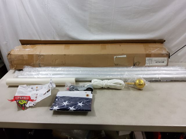 Lot 7-131327 - Wevalor 20 ft. sectional flagpole with 3 ft. X 5 ft. flag.