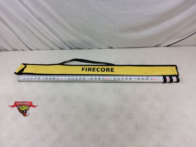 Lot 7-133009 - Firecore 16-Foot Aluminum Grade Rod - 5 Sections. Dual Sided Telescoping Leveling Rod with Bubble Le...