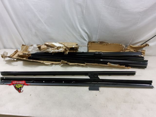Lot 7-133376 - No hardware. Pack of (5) Black metal 7 ft. fence posts.