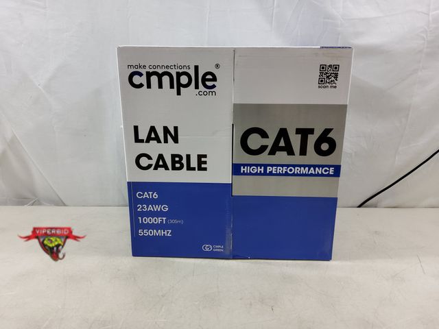 Lot 7-134327 - Cmple CAT6 Lan cable. 1000ft. Awg23. 550MHZ.