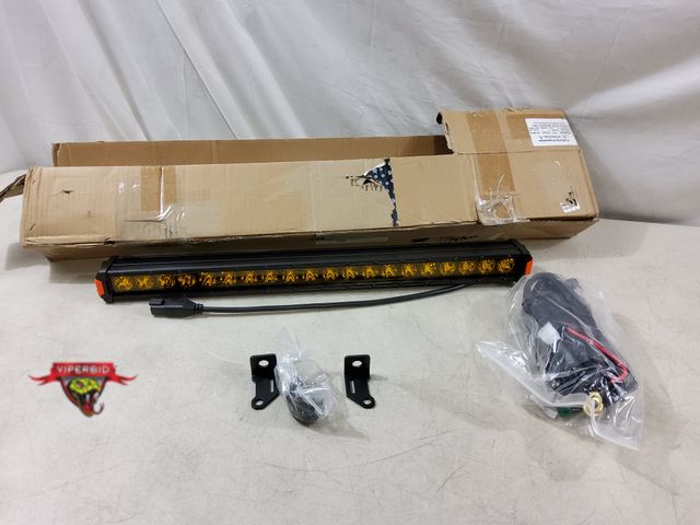 Lot 7-133251 - Auto Power Plus 20 Inch Yellow LED Light Bar with Wiring Harness. 100W Single Row Slim Driving Light...