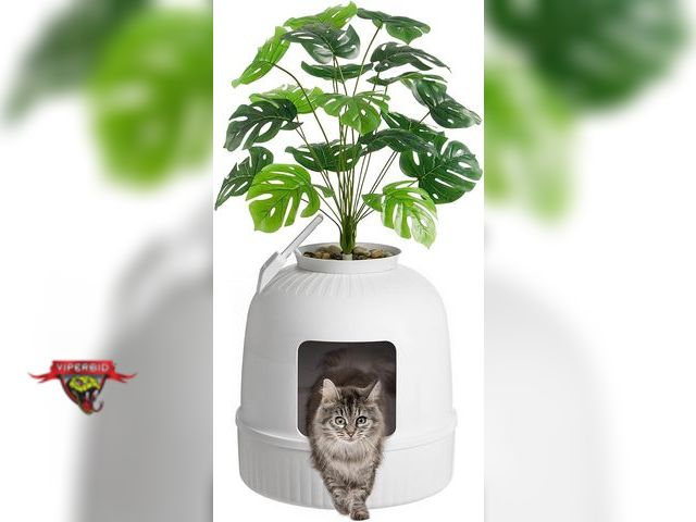 Lot 7-134544 - Lifewit Hidden Plant Cat Litter Box with Plastic Scoop. 18.9"L x 18.9"W x 19.7"H