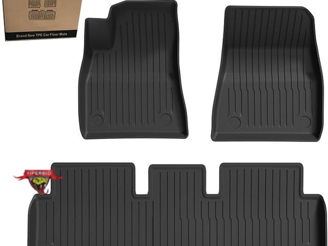 Lot 7-135828 - Fubey TPE Floor Mats for Tesla Model 3 2024+ Highland, 3-Piece Front &amp; Rear Set.