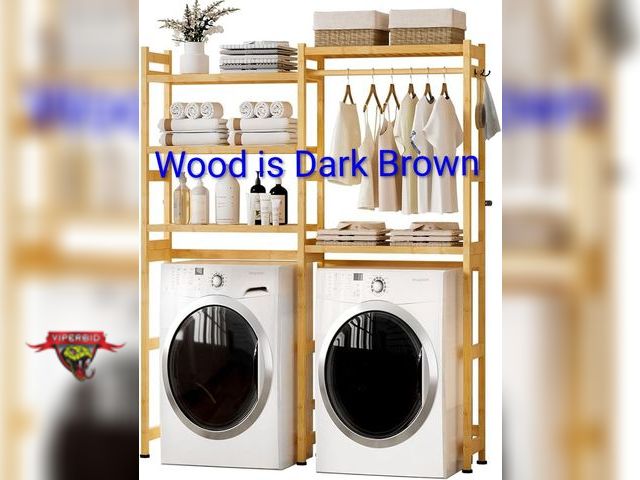 Lot 7-134508 - Cozivolife Over The Washer Dryer Wood Storage Shelf. 13.39"D x 61.81"W x 74.8"H