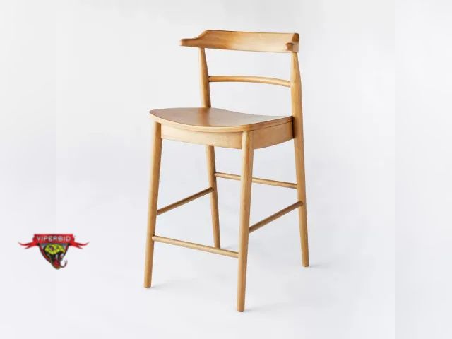 Lot 7-135816 - Retail value $130! Looks new in box. Kaysville Curved Back Wood Counter Height Barstool Natural. Dim...