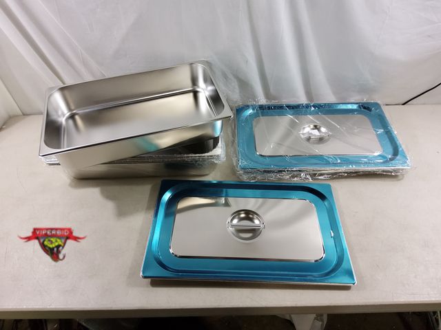 Lot 7-134852 - (4) Stainless Steel Hotel Pans with Lids. (21"L x 13"W x 4"T)