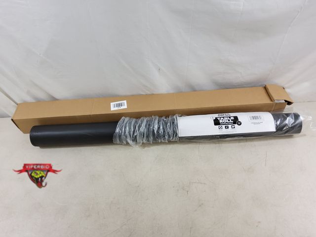 Lot 7-133901 - Party Solids black plastic table cover roll. Approximately 40" X 250 ft.