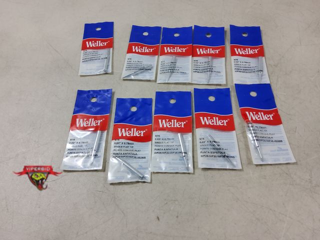 Lot 7-133201 - New! (10) Weller single flat soldering tips. #ST5.  0.03" X 0.79 mm