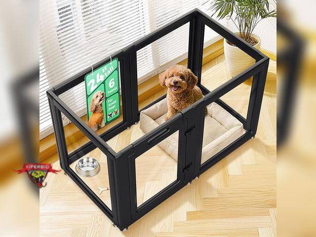 Lot 7-130795 - FXW AuraSpace Acrylic Indoor Dog Playpen . 39.4"L x 19.7"W x 23.6"H.