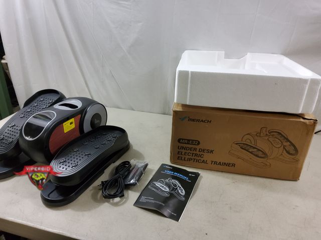 Lot 7-133074 - Merach MR-E32 under desk electric elliptical trainer with remote. Tested.