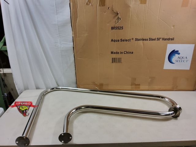 Lot 7-131241 - Aqua Select stainless steel 50" handrail for in-ground pools.