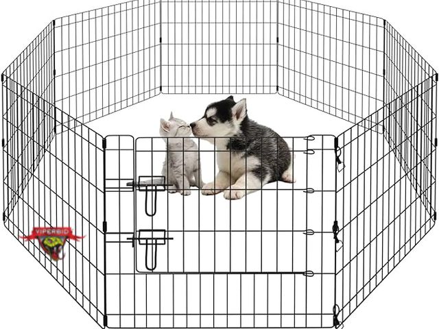 Lot 7-134909 - Metal Pet Playpen. (4'L x 4'W x 24"T)