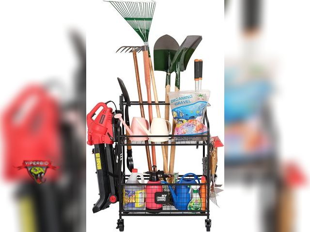 Lot 7-134885 - Mythinglogic Rolling Garden Tool Organizer. 15.8"D x 25.5"W x 37.8"H,