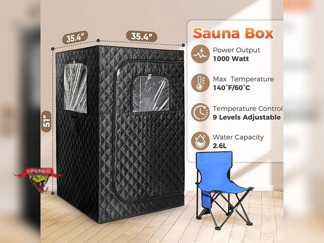 Lot 7-131715 - Portable steam sauna. Model JQA0038. 35”x 35”x 51”.