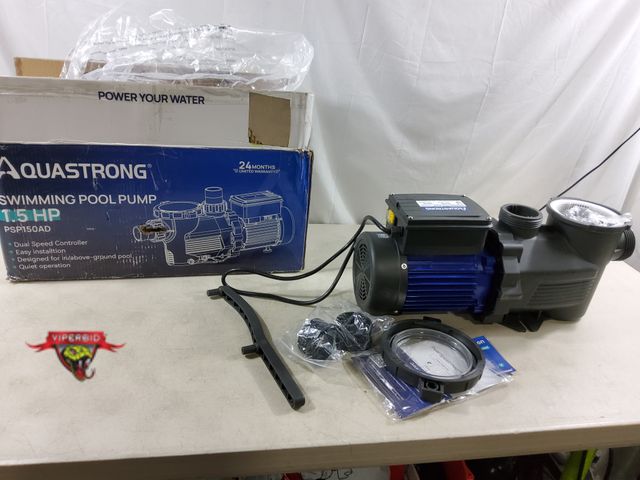 Lot 7-133708 - Aquastrong 1.5 hp swimming pool pump. Model PSP150AD. Unable to test.
