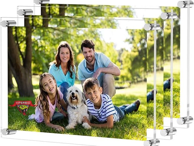 Lot 7-130565 - Retail value $66!  New!  Set of 3 - NIUBEE 12x16 / 11x17 Clear Acrylic Wall Mount Floating, Frameles...