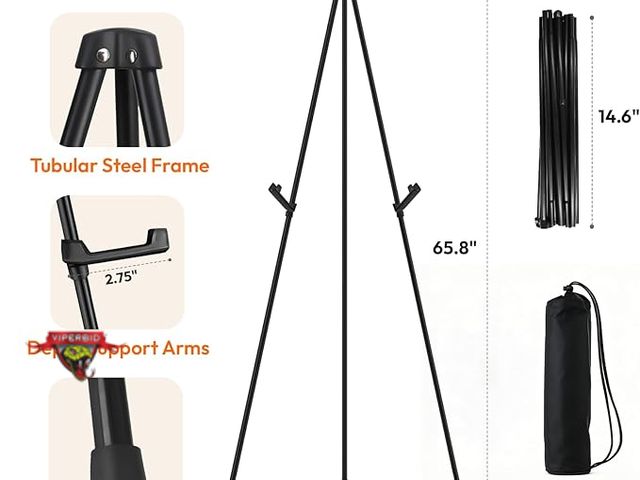 Lot 7-132546 - (4) Esrich 63" Collapsible Easel with Carrying case.