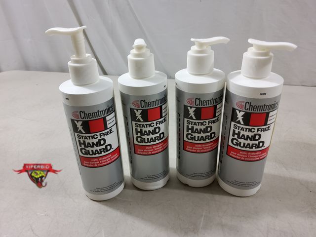 Lot 7-134283 - New! (4) Bottles of Chemtronics Static Free Hand Guard. 8 fl. oz. bottles. Part no. C805.