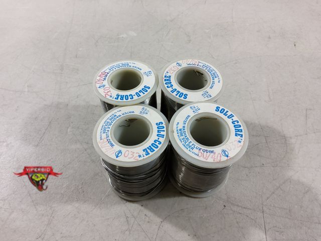Lot 7-133561 - New! (4) 1 lb. spools of Solu-Core water washable flux core wire solder.