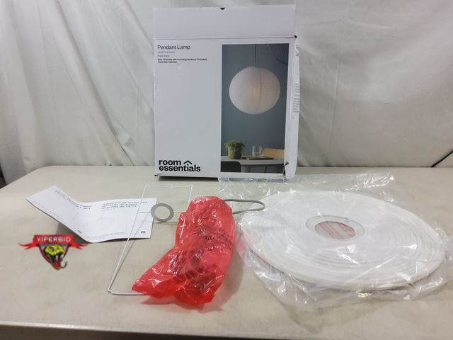 Lot 7-132571 - 15.75" Round paper shade ceiling pendant light.