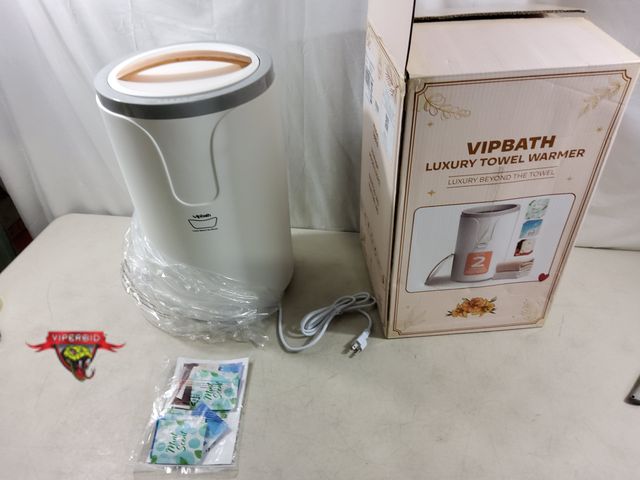 Lot 7-134926 - Vipbath Luxury Towel Warmer. 20L Capacity with Scent Discs. (12"dia. x 21"T)
