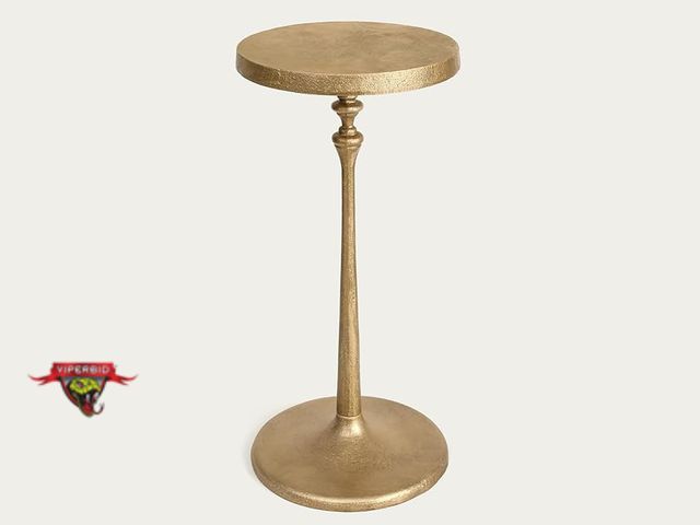 Lot 7-130601 - Sujun brass cast iron accent side table. 9.5"D x 9.5"W x 20.5"H