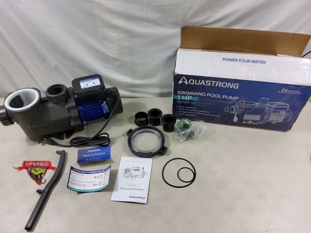 Lot 7-130684 - AquaStrong 1 hp swimming pool pump. Model PSP100T-LV. Unable to test.