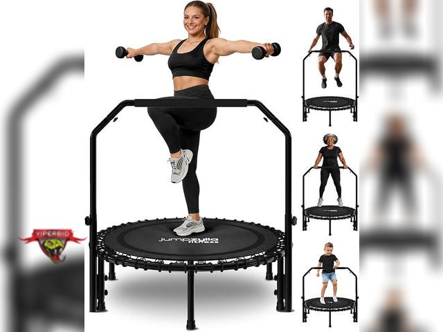 Lot 7-133283 - Retail value $155! Jumpzylla Fitness 40" Trampoline (rebounder)  with handle bar.