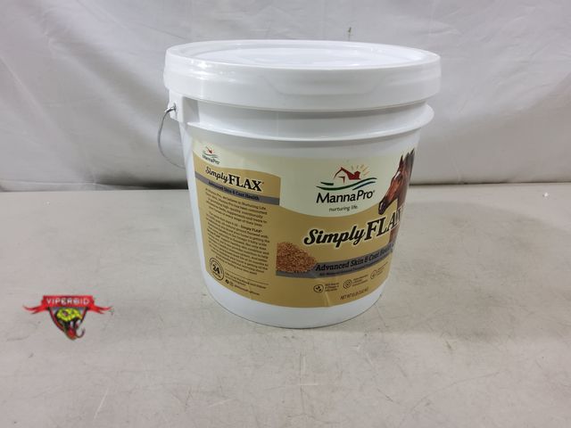 Lot 7-130587 - New! 8 lb. Pail MannaPro Simply Flax advanced skin &amp; coat health all nautural ground flaxseed su...