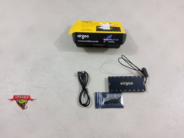 Lot 7-123335 - Airgoo 16-Port Signal RGB Controller - SATA Powered ARGB Controller PC Lighting Hub, Requires Signal...