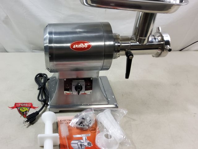 Lot 7-130923 - Retail value $300! Arinoo electric commercial meat grinder. Model AL-12C. Tested to power on.