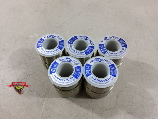 Lot 7-133486 - New! (5) 1 lb. Spools of Enviro-Safe rosin core lead-free solder.
