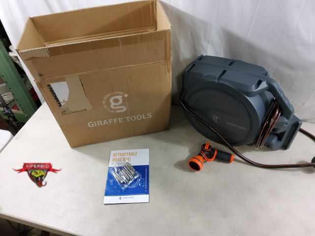 Lot 7-135778 - Giraffe Tools 1/2" X 78 ft. Retractable hose reel.
