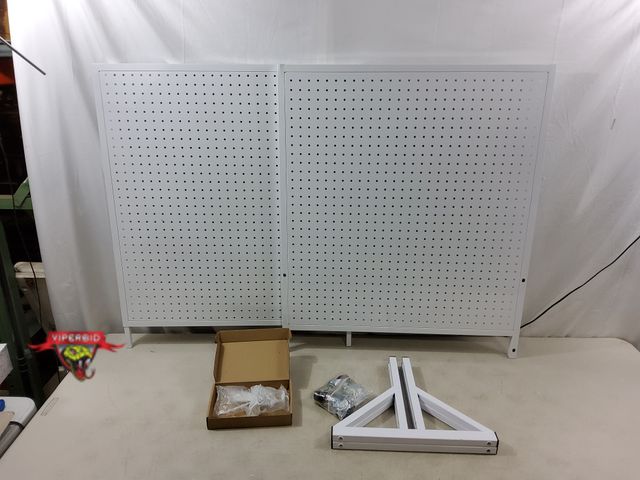 Lot 7-130890 - 2.5 ft. X 6 Ft. Rolling metal pegboard.
