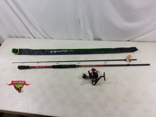 Lot 7-133848 - Sougayilang 2 Piece Rod and Reel Combo with Spinning Reel. 7ft rod, fast action, med. heavy power.10...