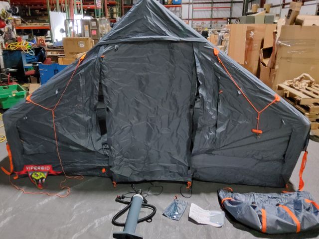 Lot 7-131280 - Shanquan inflatable blow up tent with hand pump &amp; mesh windows. 4-6 person tent. 10 ft. X 7 ft. ...