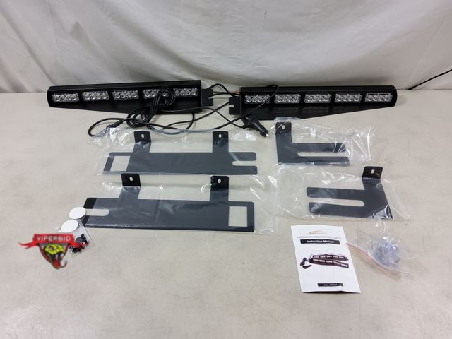 Lot 7-130707 - Xridonsen emergency visor strobe lights (red and white). 12V auxillary power outlet.
