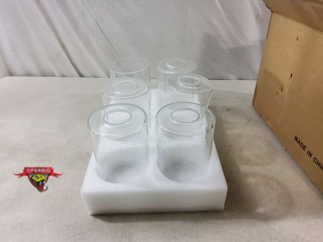 Lot 7-133655 - (6) Seeded glass shades / candle holders. 6"H X 3-3/4" Dia.