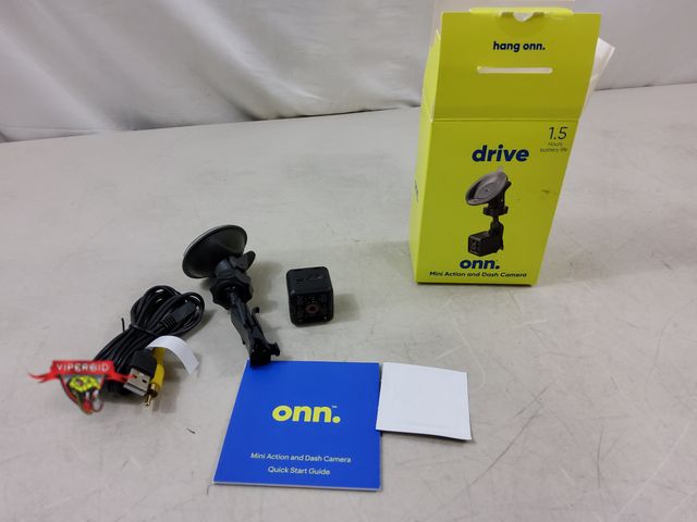 Lot 7-131591 - ONN Mini Action and Dash Camera with Windshield Mount.